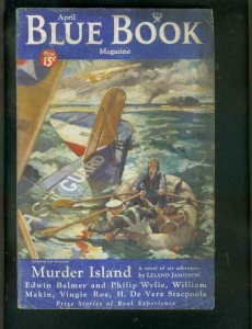 BLUE BOOK PULP-4/1934-PLANE CRASH COVER-DARKTOWN STORY- VG