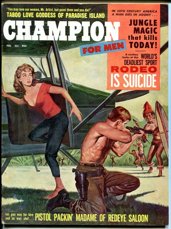 Champion for Men Magazine February 1960- Taboo Love Goddess- Rodeo