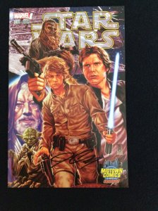 STAR WARS 001 MIDTOWN COMICS SET OF COLOR AND B&W VARIANT SIGNED WITH COA NM.