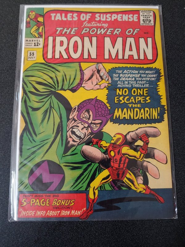 Tales of Suspense #55 3RD APP The MANDARIN! KEY High Grade VF- 7.5 1964 Iron Man