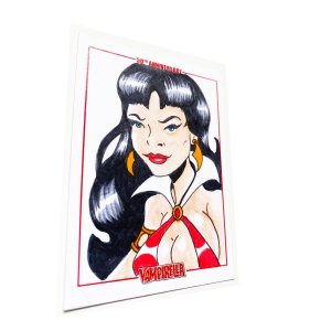 Vampirella 50Th Anniversary Sketch Card By Wilson Ramos Jr Dynamite (H)