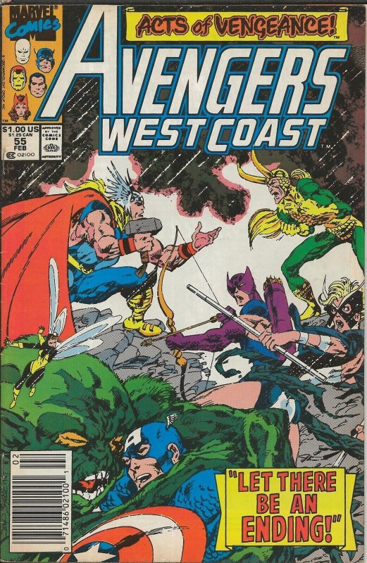 Avengers West Coast #55 ORIGINAL Vintage 1990 Marvel Comics  