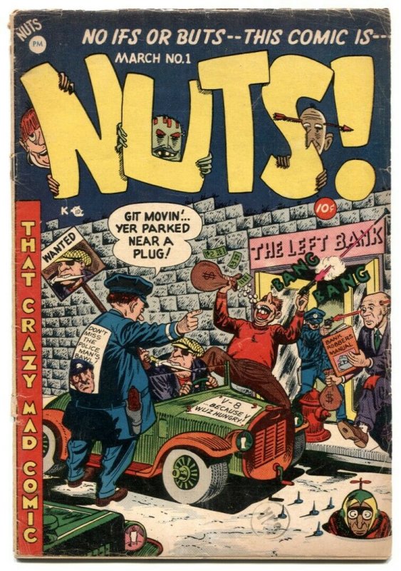 Nuts #1 1954- Great MAD imitator- Golden Age humor VG