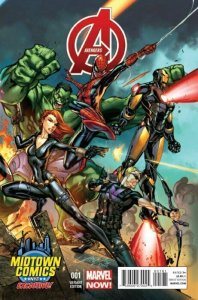 AVENGERS #1 (2013) MIDTOWN COMICS EXCLUSIVE J.SCOTT CAMPBELL COVER MARVEL NM.