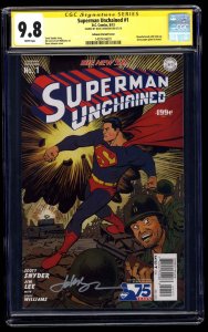 Superman Unchained #1 CGC NM/M 9.8 White Pages SS Dave Johnson! Johnson Variant