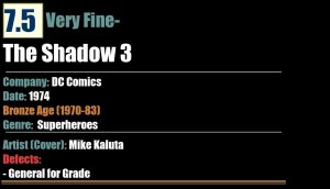 The Shadow 3 (1974) VF- 7.5 Bronze Age DC Comics