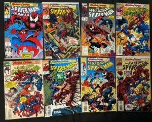 SPIDER-MAN MAXIMUM CARNAGE PART 1,2, 4-14 MOST VF-VF+ BAGLEY, LIM, S BUSCEMA ART