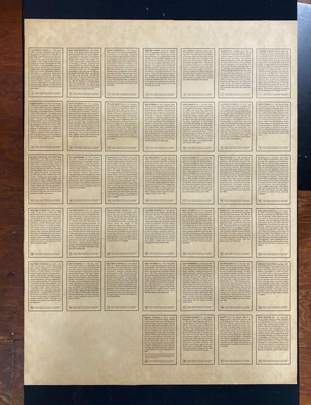 Spicy Pulp Cover Trading Card Uncut Sheet A/P Artist Proof