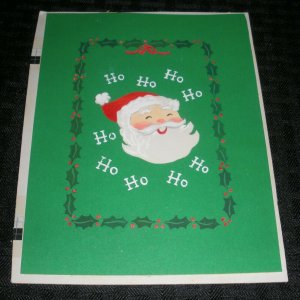 MERRY CHRISTMAS Smiling Santa Claus Ho Ho Ho 5.5x7 Greeting Card Art #5222