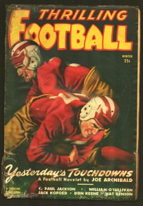 Thrilling Football-Winter 1949-Moran of the Tigers by Louis L'Amour-Stained...