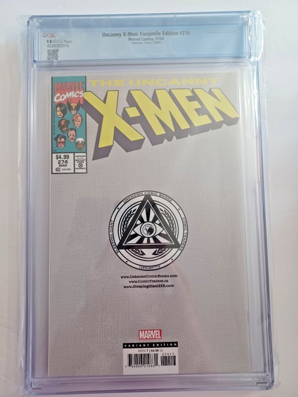 Uncanny X-men #274 Facsimile Virgin Nakayama Variant - 2024 - CGC 9.8