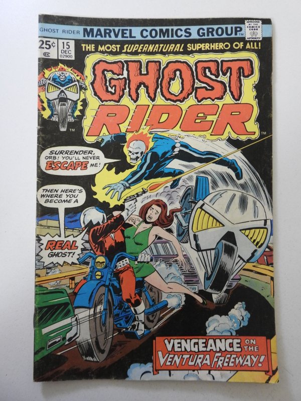 Ghost Rider #15 (1975) VG- Condition moisture stain