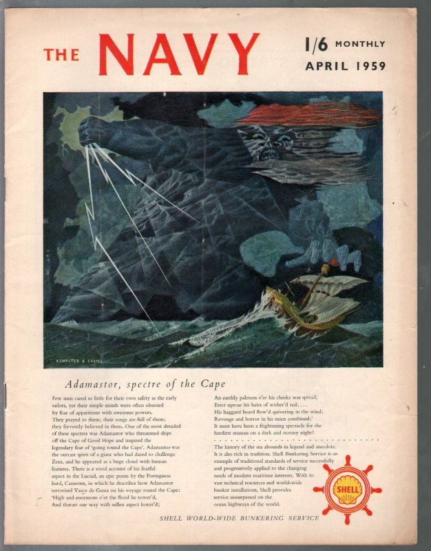Navy 4/1959-Historic pix & info on British Navy-VG