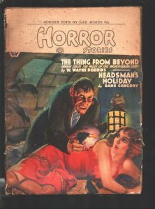 HORROR STORIES 8/1940-PULP-BRITISH EDITION-TERROR-BOUND BABE0GHOUL-vg+