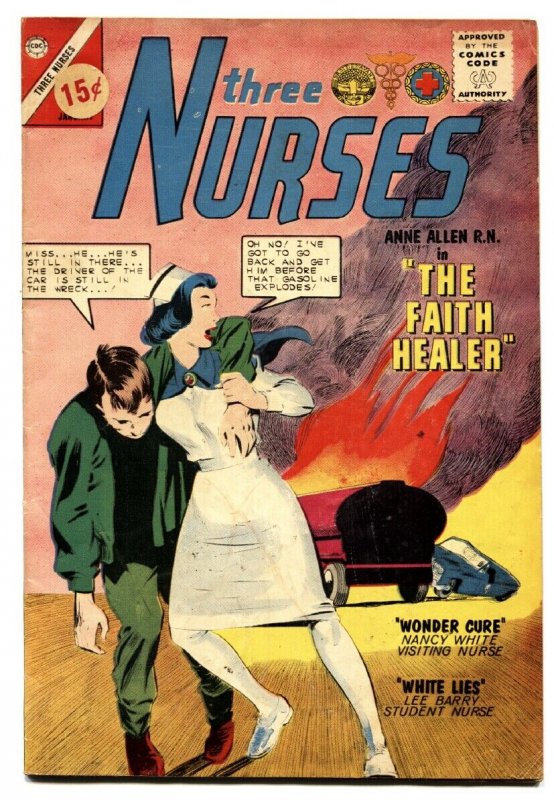 Three Nurses #22 1964-Charlton comic book-Auto Wreck cover