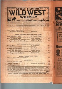 WILD WEST WEEKLY-12/9/1933-PULP-BARGAIN COPY P/FR