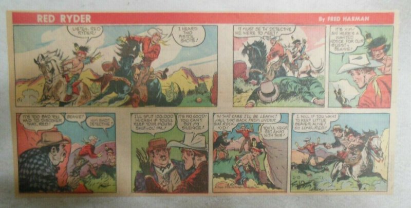 Red Ryder Sunday Page by Fred Harman from 2/10/1952 Third Page Size ! Western