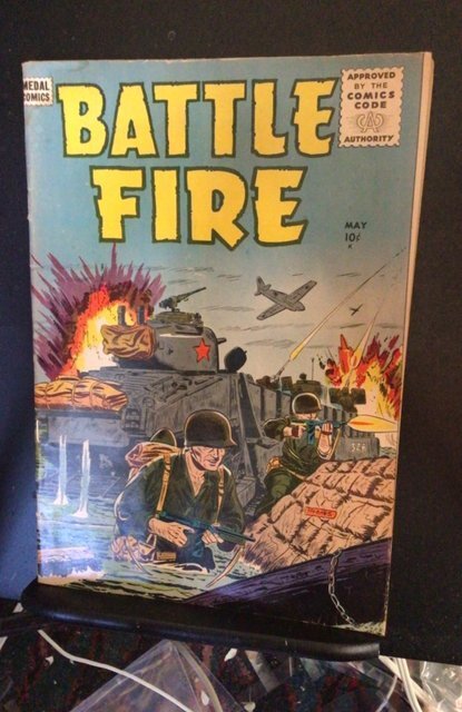 Battle Fire #6 (1956) Golden-Age War Comic!  Affordable-Grade!  VG+ Wow!