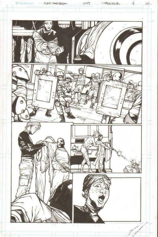 Pandemica #4 pg 12 Original Art Alex Sanchez bestselling author Jonathan Maberry