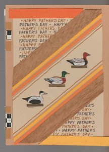 HAPPY FATHERS DAY Duck Decoys w/ Lettering 6x8 Greeting Card Art #FD7628