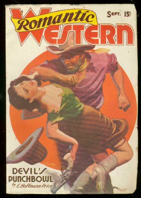 ROMANTIC WESTERN SEPT 1938-WILD COVER-DEVILS PUNCHBOWL VF 