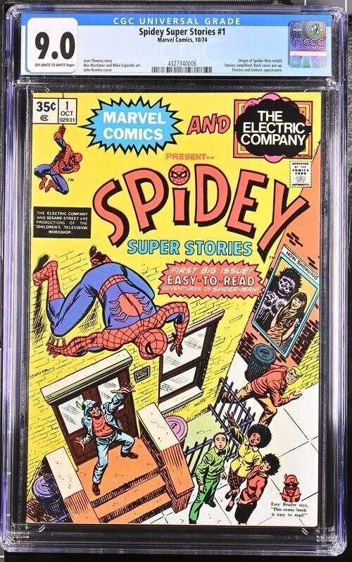 SPIDEY SUPER STORIES #1 CGC 9.0 ORIGIN SPIDER-MAN RETOLD ELECTRO VULTURE ROMITA