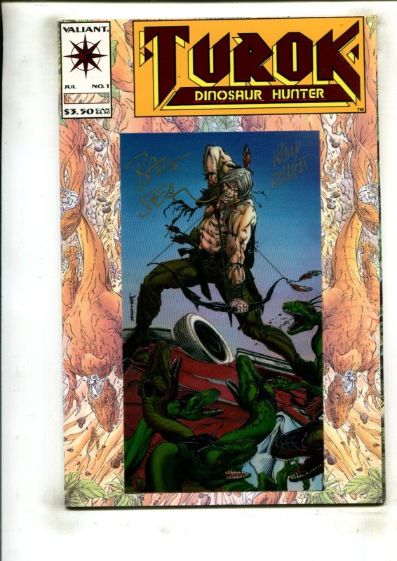TUROK, DINOSAUR HUNTER #1 (9.2) SIGNED BY RANDY ELLIOT AND BART SEARS!! 1993