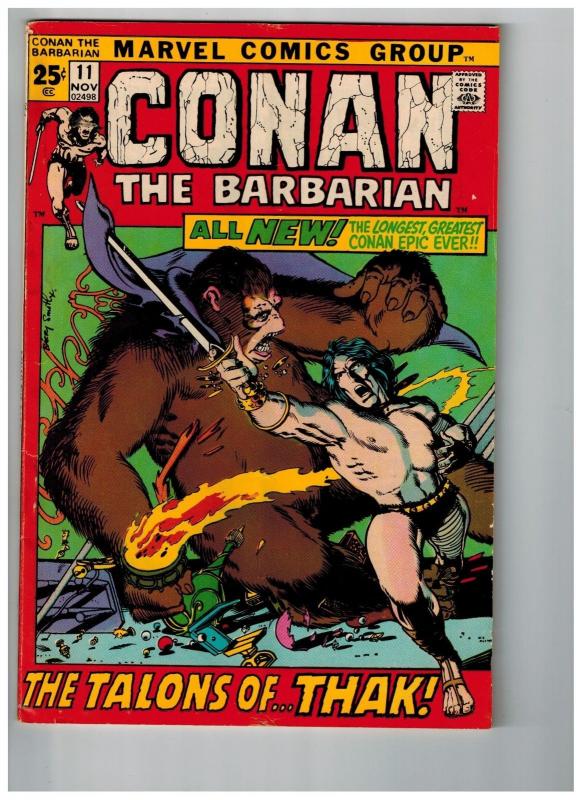 Conan The Barbarian # 11 VF Marvel Comic Book Canning PEDIGREE Collection D16