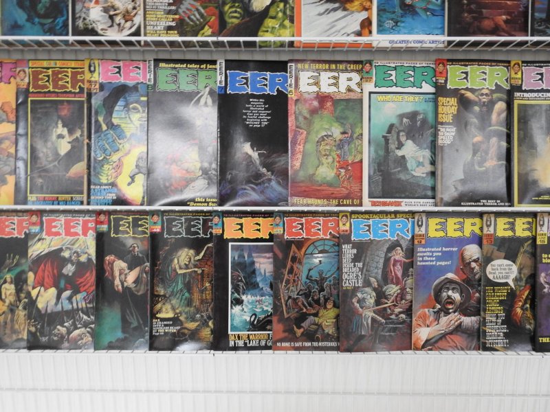 Huge Lot 77 Magazines W/ MAD, Cracked, Eerie Avg VG/FN Condition!