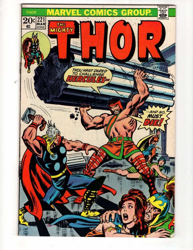 Thor #221 (7.0-7.5) 1974 ERCULES Appearance Bronze Age MARVEL / ID#386