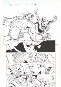 Black Panther #33 p.15 - Black Panther Gladiator Pit Action art by Andrea DiVito