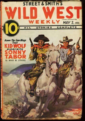 WILD WEST WEEKLY MAY 2 1936 SONNY TABOR KID WOLF TEAMUP VG 