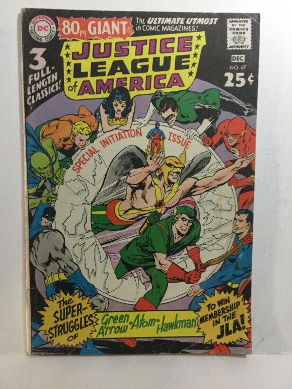 Justice League Of America 67 Gd+ Good+ 2.5 DC Comics