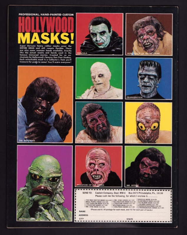 MONSTER WORLD #6 JAN 1966 (8.5/9) Glenn Strange Frankenstein in Santa Suit Cover