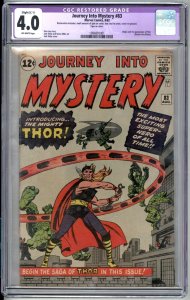 Journey into Mystery 83 CGC 4.0 1st Thor 