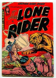 LONE RIDER #22 1954-WILD ANIMAL ATTACK COVER-VG