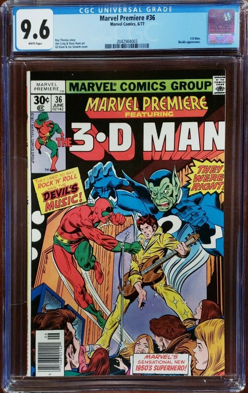 Marvel Premiere 36 CGC 9.6 3-D Man Marvel 1977