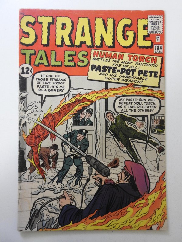 Strange Tales #104 (1963) VG- Condition moisture damage, rust on staples