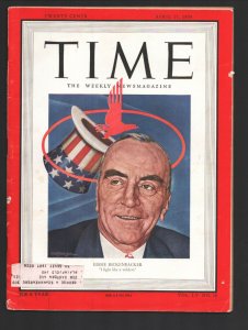 Time 4/17/1950-Eddie Rickenbacker cover & story-WWI ace fighter pilot-Indy 50...