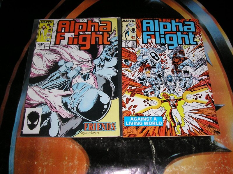 ALPHA FLIGHT (Marvel Comics), 32-126, 1986-1993, 19 diff  