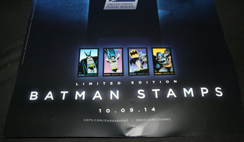 Batman Stamps US Postal Service Ad Poster - 2014 Stamped & Signed by the Artist