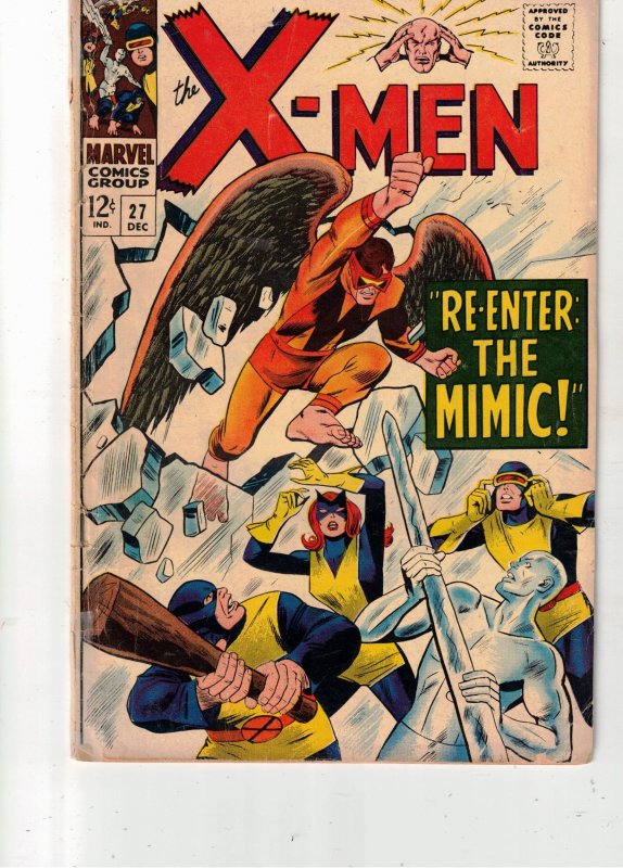 The X-Men #27 1966 Re-enter The Mimic, Puppet Master Affordable-grade! VG/FN Wow