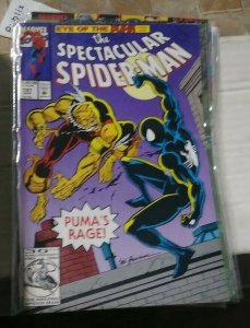 SPECTACULAR  SPIDER-MAN # 191 1992 MARVEL  pumas rage black costume 