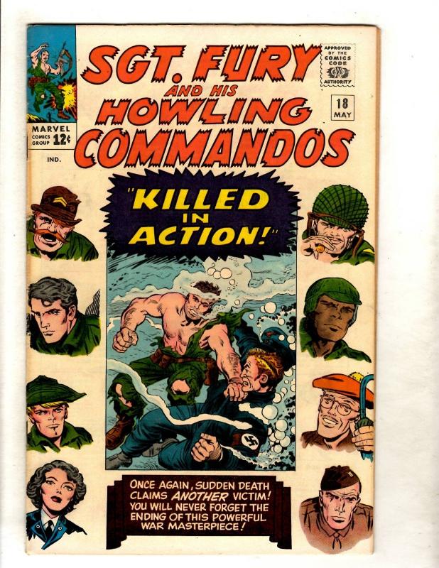 Sgt. Fury & His Howling Commandos # 18 VF Marvel Comic Book Hitler Nazis FM5