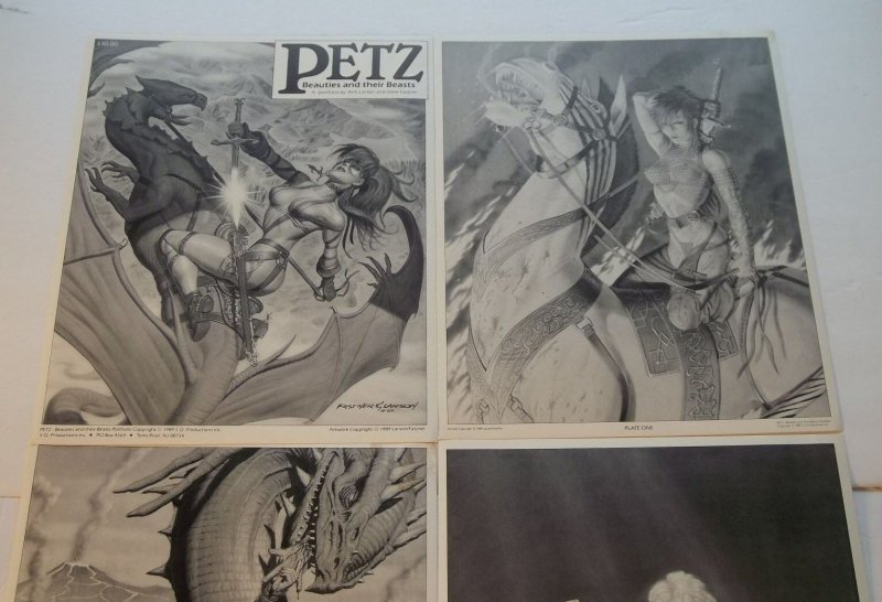 7 Petz Artwork Plates 1989 Beauties and their Beasts Portfolio Fastner/Larson