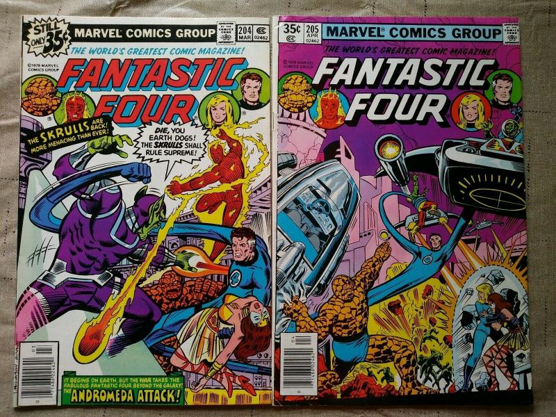 FANTASTIC FOUR #204,205 MARVEL 1978 1ST NOVA CORPS, 1ST XANDAR, 1ST ADORA Keys