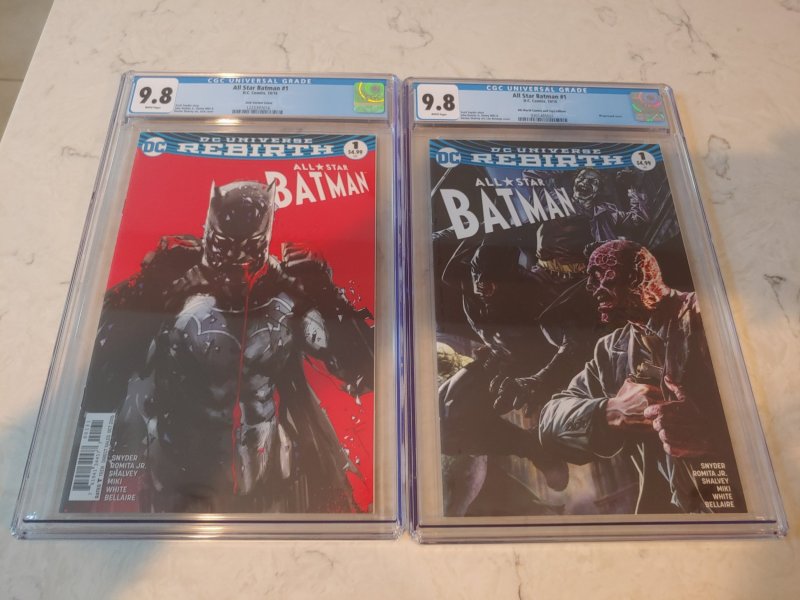 LOT OF 2 ALL STAR BATMAN #1 CGC 9.8 JOCK VARIANT COVER & 4TH WORLD COMICS !!!!