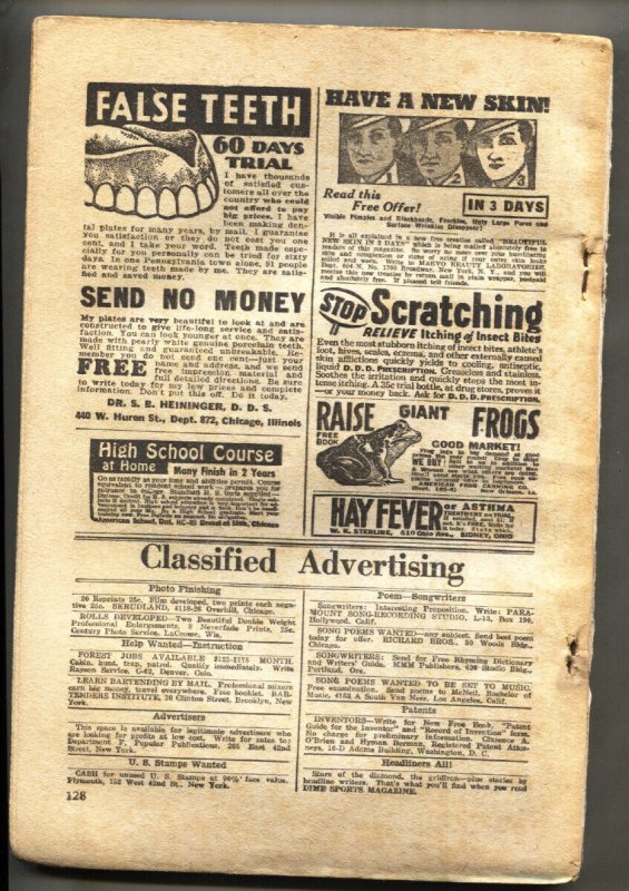 Horror Stories August 1940- weird menace cover-RARE PULP MAGAZINE 