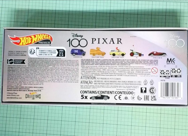 Hot Wheels Premium Disney 100 Pixar 5 Car Set Mattel SEALED