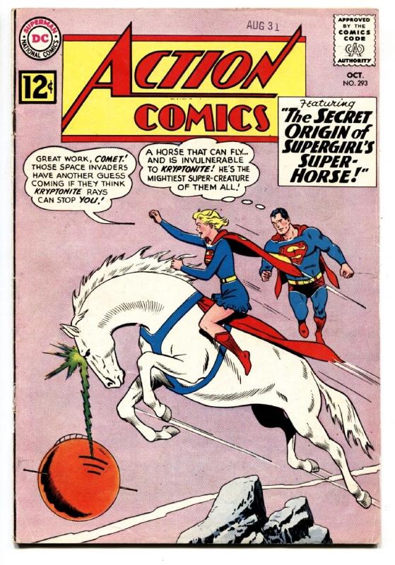 ACTION #293 comic book 1962-SUPERMAN-SUPERGIRL ON SUPERHORSE